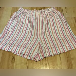 women’s size small high rise striped beach shorts